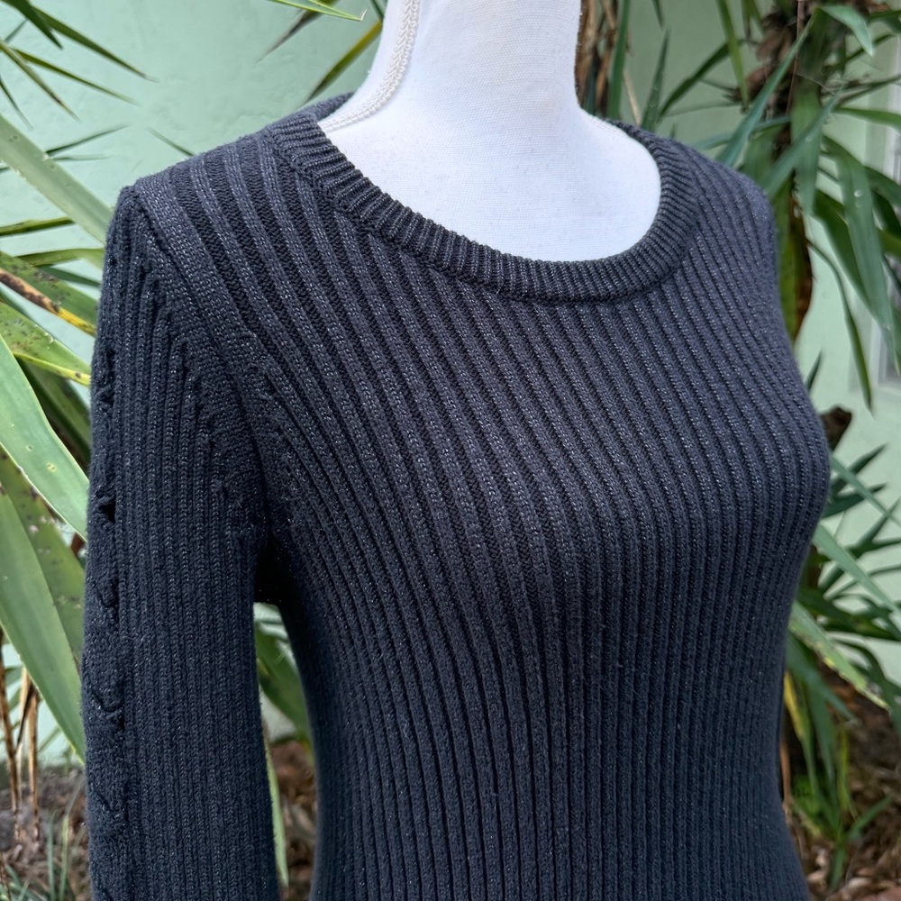 Black Sparkle Cut Out Sweater